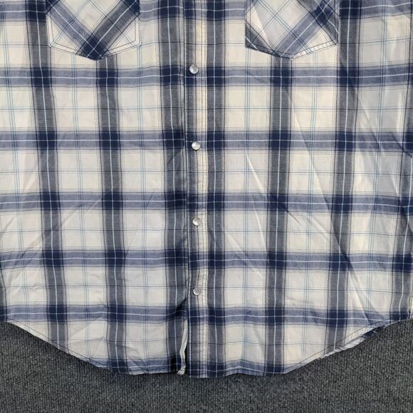 RK Brand Men's Western Snap Shirt Multi Large Short Sleeve Plaid Pockets - Picture 4 of 12